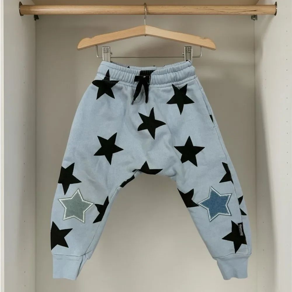 Nununu Star Baggy Pants | Foggy Blue, Toddler 2-3